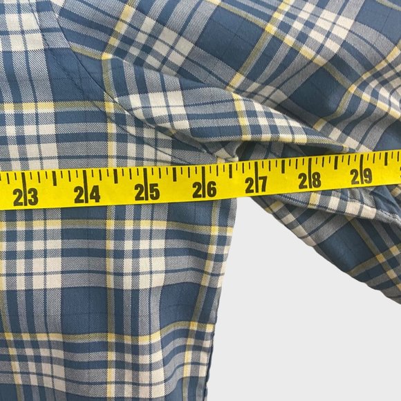 L.L. Bean Traditional Fit Plaid Shirt Mens Size XLT Blue Long-Sleeve Button Down - Picture 12 of 13